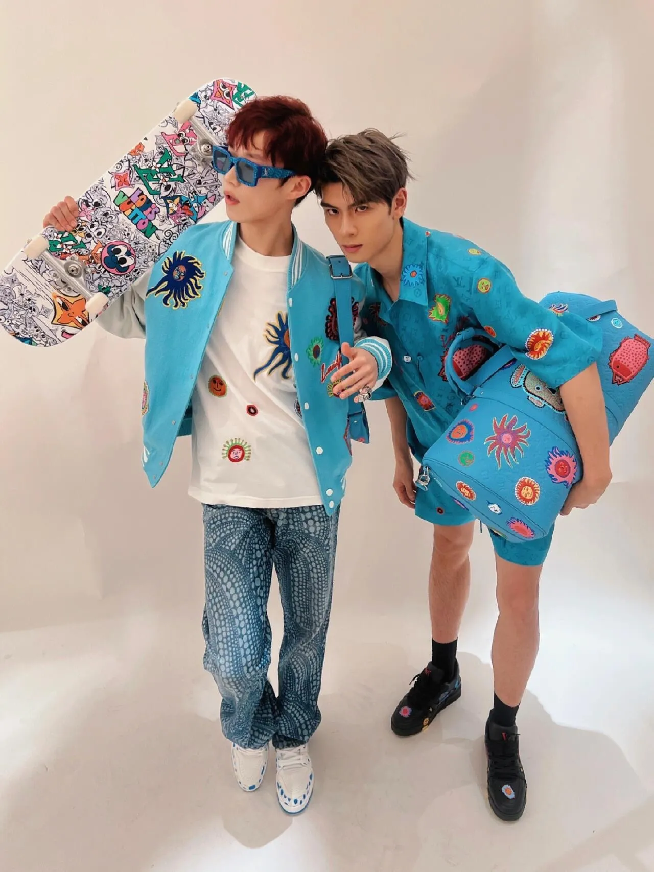 Louis Vuitton/Louis Vuitton 24Fw Yayoi Kusama joint sunfish baseball jacket